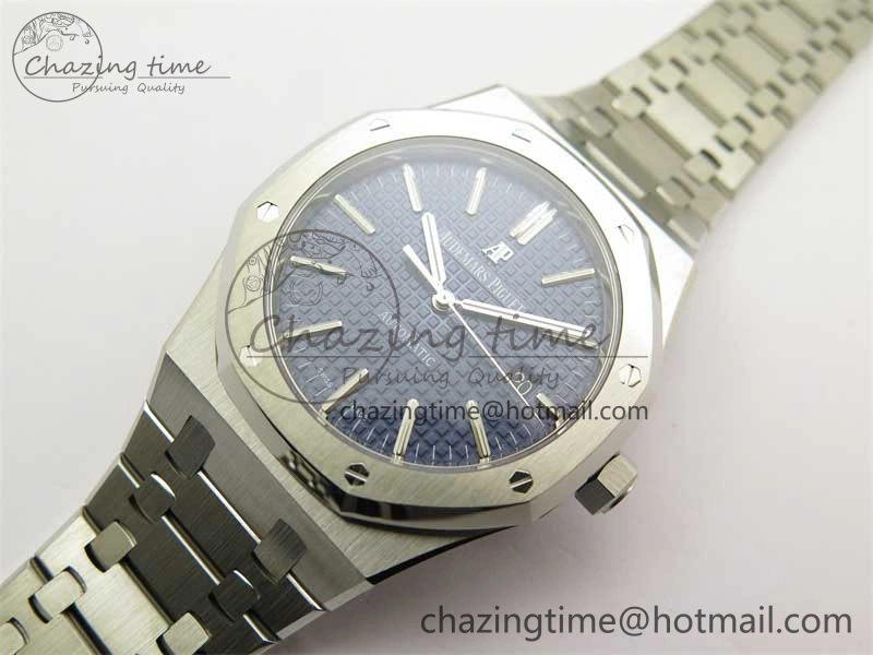 Resilient Royal Oak 41mm 15400 SS ZF 1:1 Best Edition Blue Textured Dial on SS Bracelet SA3120 Super Clone 4811
