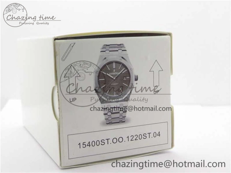 Resilient Royal Oak 41mm 15400 SS ZF 1:1 Best Edition Gray Textured Dial on SS Bracelet A3120 (Free Box) 4862
