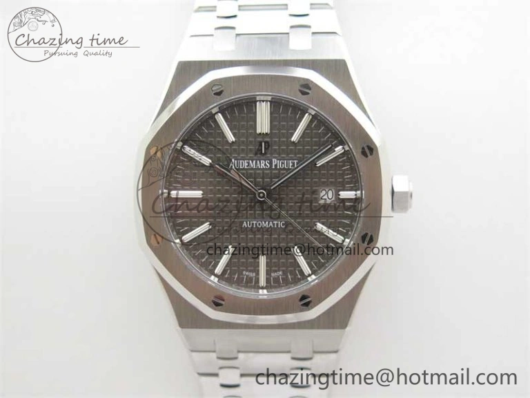 BestValue Royal Oak 41mm 15400 SS ZF 1:1 Best Edition Gray Textured Dial on SS Bracelet SA3120 Super Clone 4813