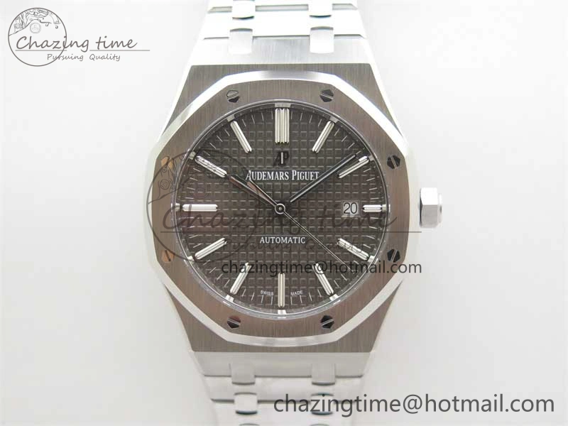 BestValue Royal Oak 41mm 15400 SS ZF 1:1 Best Edition Gray Textured Dial on SS Bracelet SA3120 Super Clone 4813