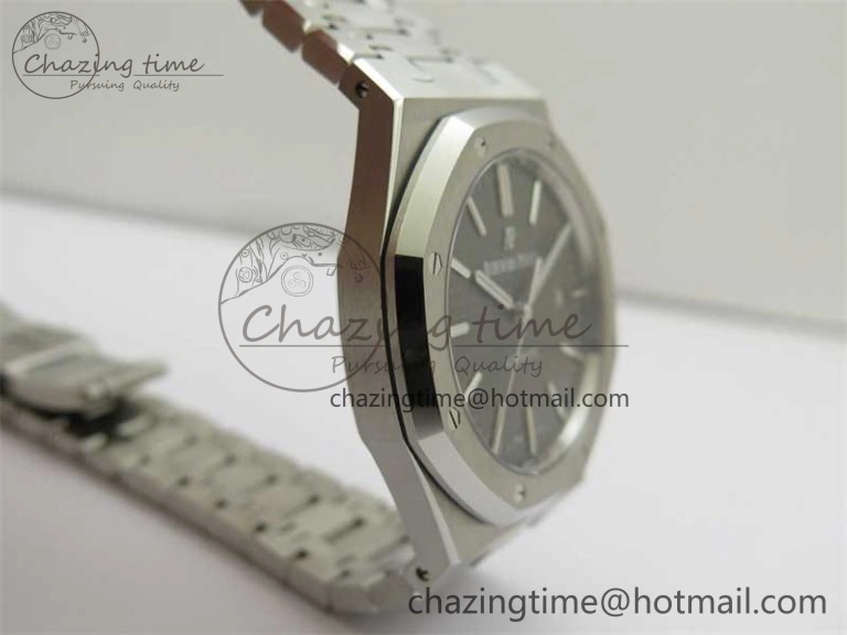 BestValue Royal Oak 41mm 15400 SS ZF 1:1 Best Edition Gray Textured Dial on SS Bracelet SA3120 Super Clone 4813