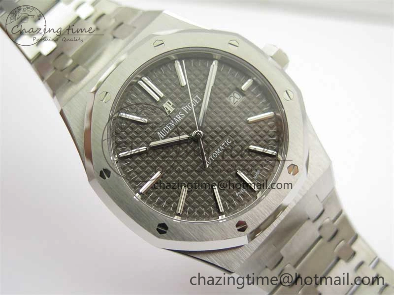 BestValue Royal Oak 41mm 15400 SS ZF 1:1 Best Edition Gray Textured Dial on SS Bracelet SA3120 Super Clone 4813