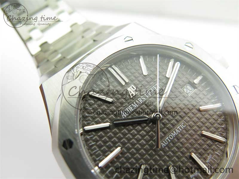BestValue Royal Oak 41mm 15400 SS ZF 1:1 Best Edition Gray Textured Dial on SS Bracelet SA3120 Super Clone 4813