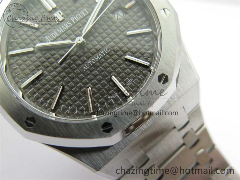 BestValue Royal Oak 41mm 15400 SS ZF 1:1 Best Edition Gray Textured Dial on SS Bracelet SA3120 Super Clone 4813