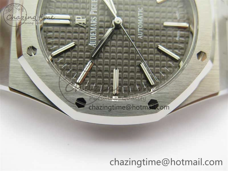 BestValue Royal Oak 41mm 15400 SS ZF 1:1 Best Edition Gray Textured Dial on SS Bracelet SA3120 Super Clone 4813