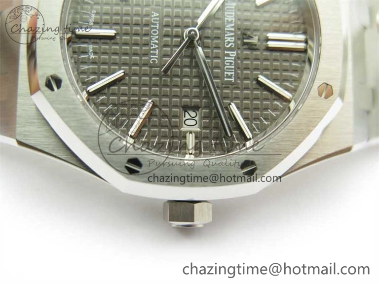 BestValue Royal Oak 41mm 15400 SS ZF 1:1 Best Edition Gray Textured Dial on SS Bracelet SA3120 Super Clone 4813