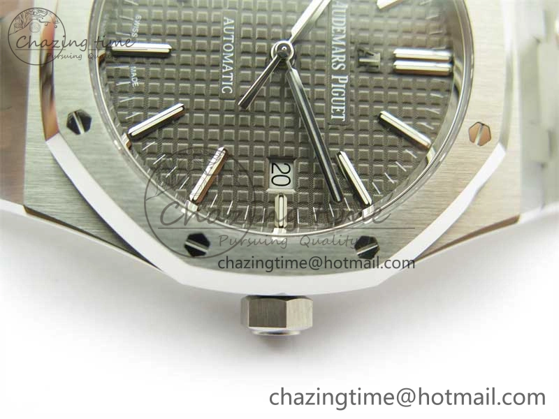 BestValue Royal Oak 41mm 15400 SS ZF 1:1 Best Edition Gray Textured Dial on SS Bracelet SA3120 Super Clone 4813