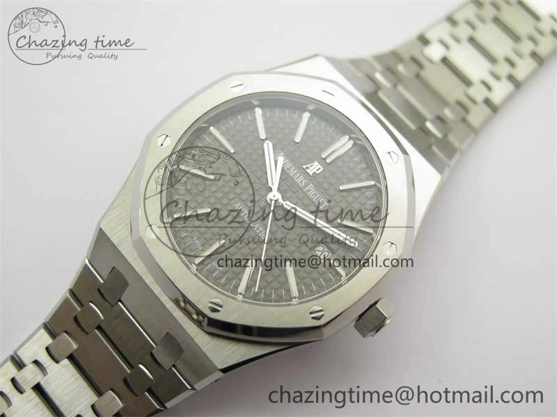 BestValue Royal Oak 41mm 15400 SS ZF 1:1 Best Edition Gray Textured Dial on SS Bracelet SA3120 Super Clone 4813