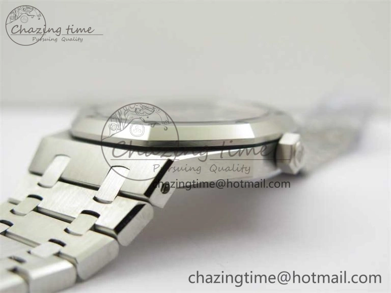 BestValue Royal Oak 41mm 15400 SS ZF 1:1 Best Edition Gray Textured Dial on SS Bracelet SA3120 Super Clone 4813