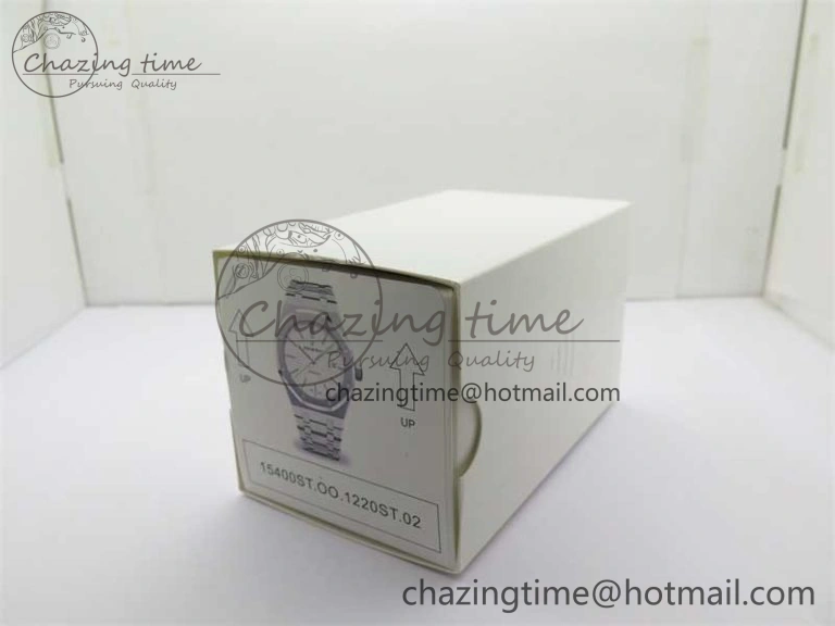 Royal Oak 41mm 15400 SS ZF 1:1 Best Edition White Textured Dial on SS Bracelet SA3120 Super Clone Contemporary 4812