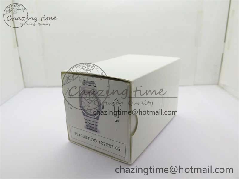 Royal Oak 41mm 15400 SS ZF 1:1 Best Edition White Textured Dial on SS Bracelet SA3120 Super Clone Contemporary 4812