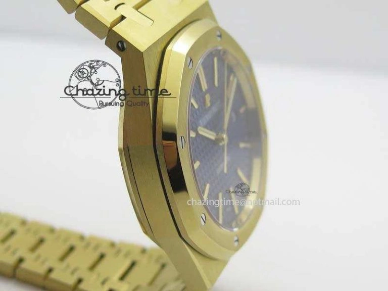 NewStyle Royal Oak 41mm 15400 YG JF 1:1 Best Edition Blue Dial On YG Bracelet A 5041