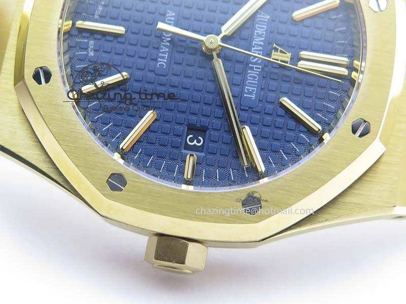 NewStyle Royal Oak 41mm 15400 YG JF 1:1 Best Edition Blue Dial On YG Bracelet A 5041