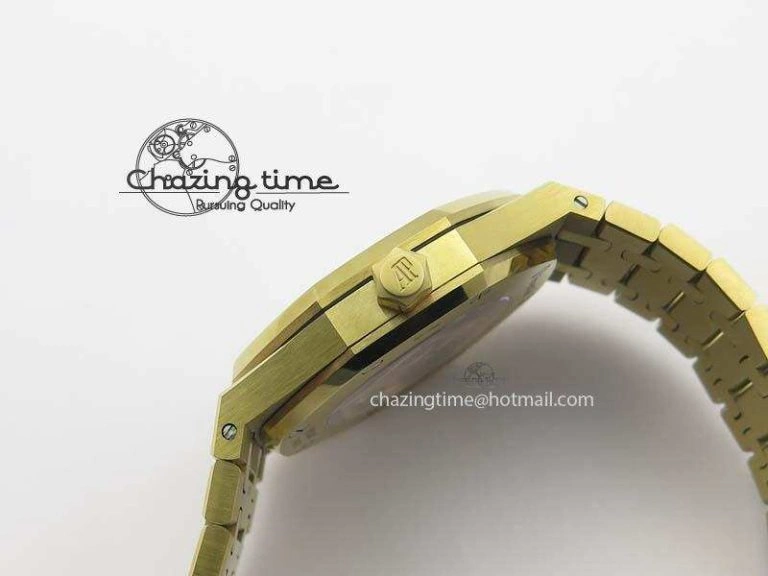 NewStyle Royal Oak 41mm 15400 YG JF 1:1 Best Edition Blue Dial On YG Bracelet A 5041