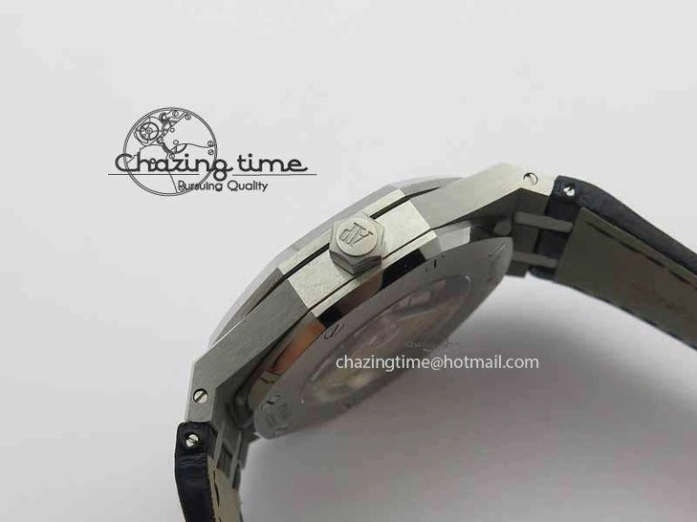 OdorResistant Royal Oak 41mm 15402 SS Full Paved Diamonds JF 1:1 Best Edition Diamonds Dial On Leather Strap A 5008