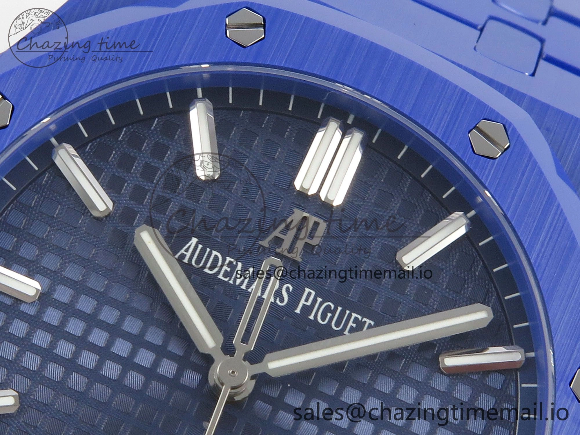 Seasonal Royal Oak 41mm 15500 APSF 1:1 Best Edition Blue Dial on Blue Ceramic Bracelet SA4302 Super Clone 4231