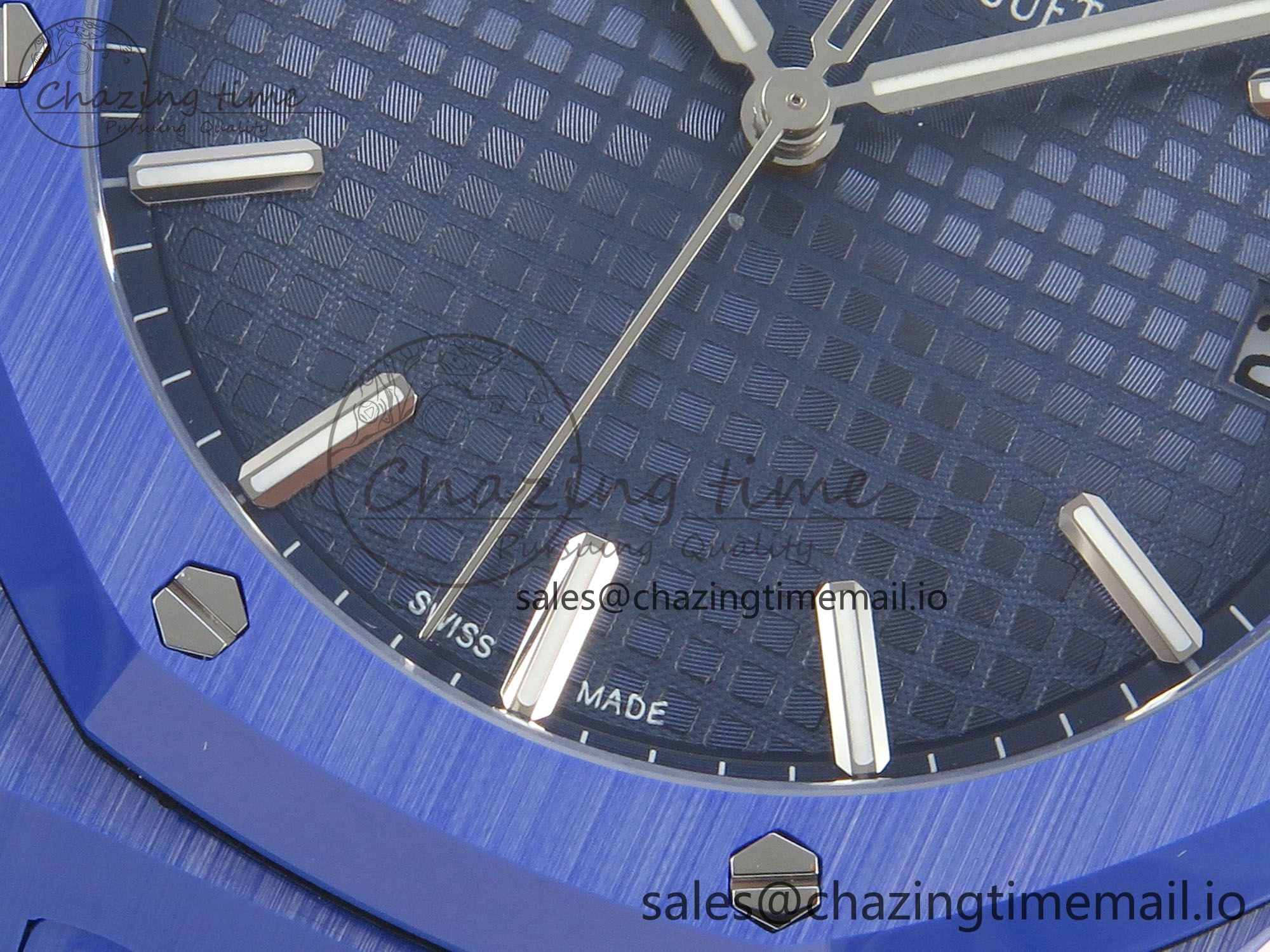 Seasonal Royal Oak 41mm 15500 APSF 1:1 Best Edition Blue Dial on Blue Ceramic Bracelet SA4302 Super Clone 4231