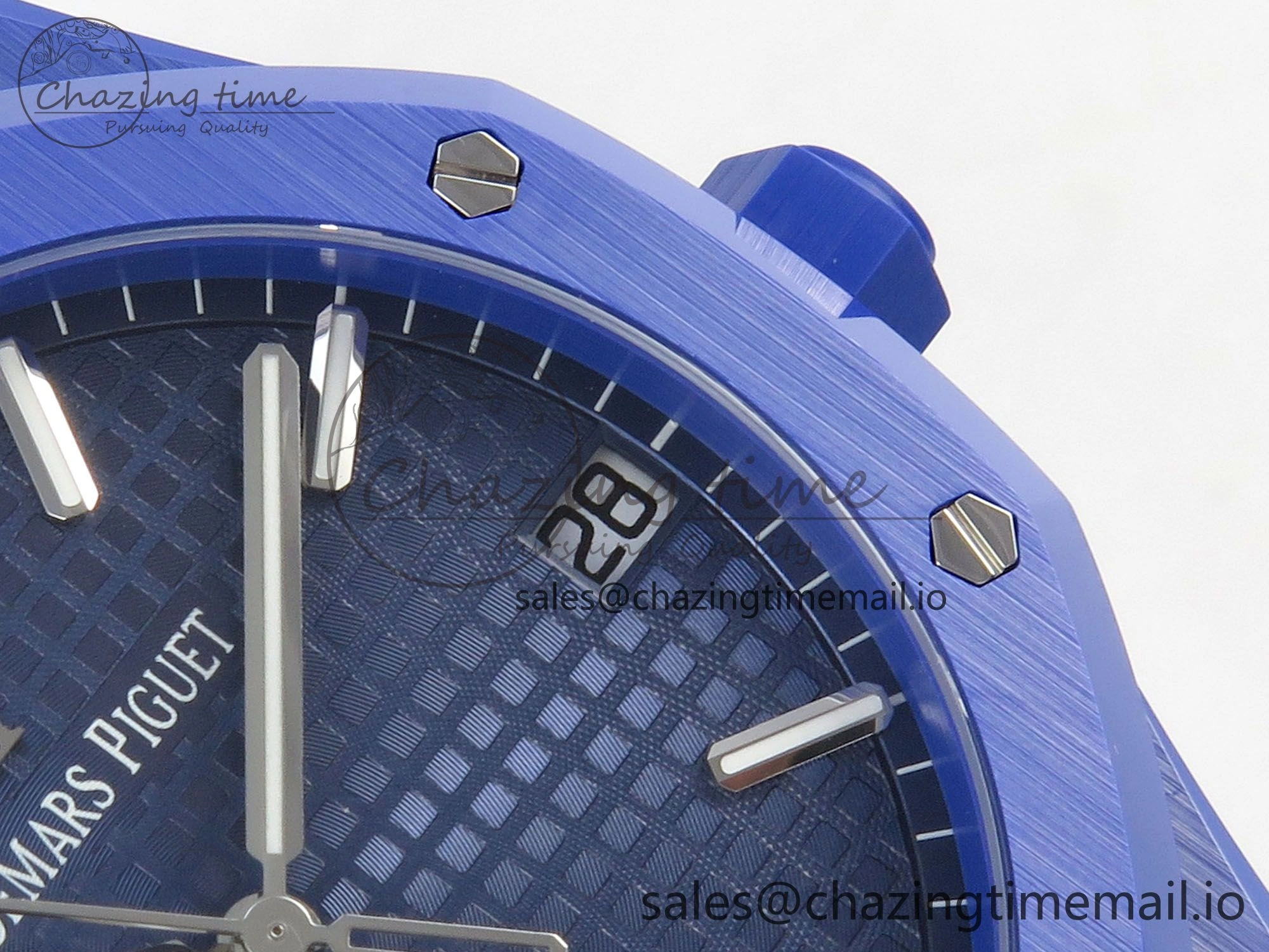Seasonal Royal Oak 41mm 15500 APSF 1:1 Best Edition Blue Dial on Blue Ceramic Bracelet SA4302 Super Clone 4231