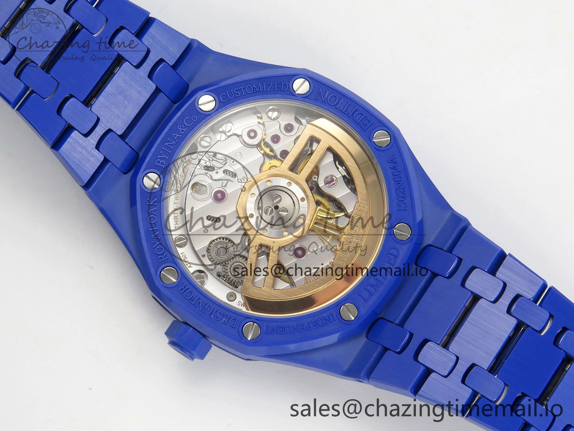 Seasonal Royal Oak 41mm 15500 APSF 1:1 Best Edition Blue Dial on Blue Ceramic Bracelet SA4302 Super Clone 4231