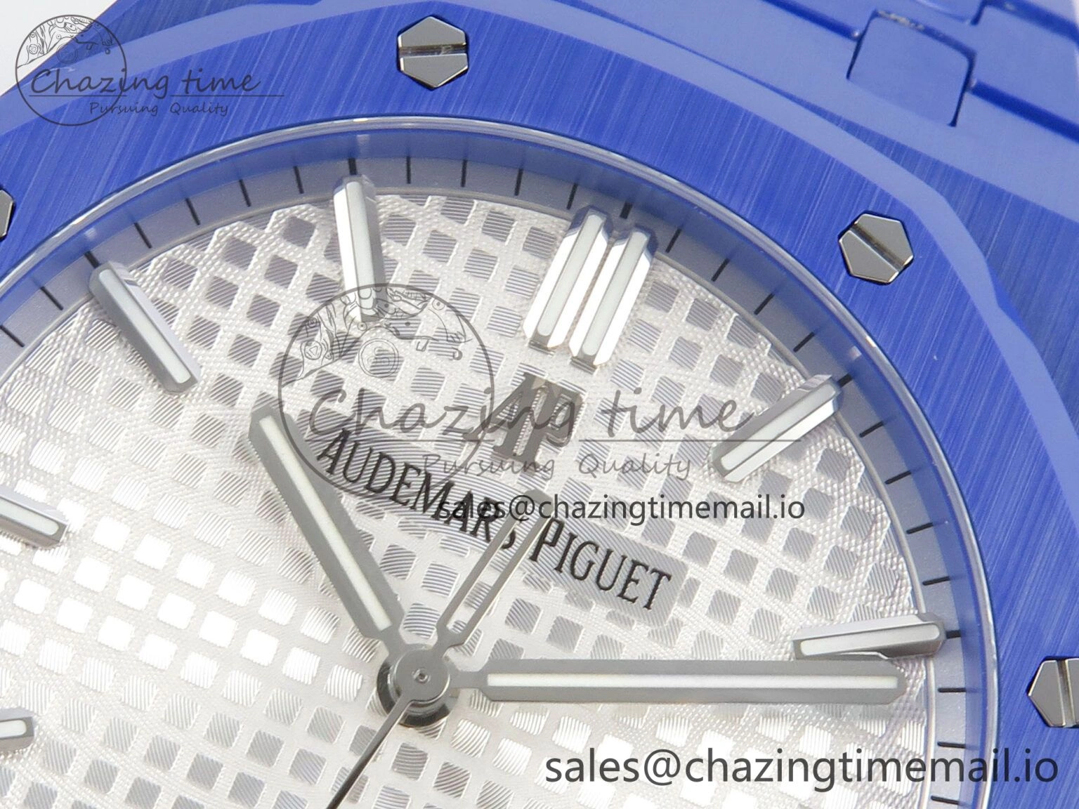 Royal Oak 41mm 15500 APSF 1:1 Best Edition White Dial on Blue Ceramic Bracelet SA4302 Super Clone EyeCatching 4232