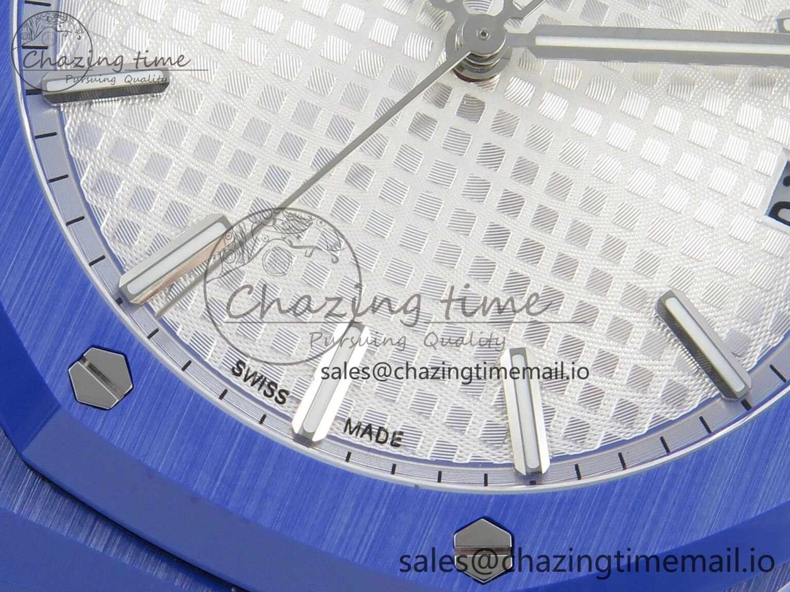 Royal Oak 41mm 15500 APSF 1:1 Best Edition White Dial on Blue Ceramic Bracelet SA4302 Super Clone EyeCatching 4232