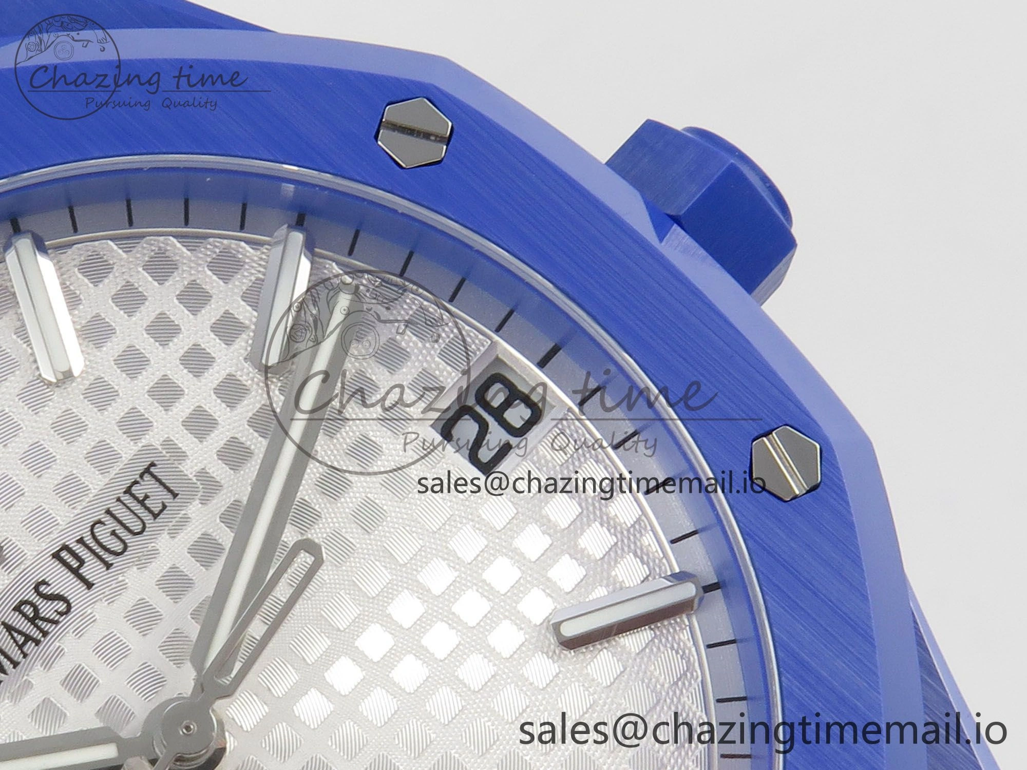 Royal Oak 41mm 15500 APSF 1:1 Best Edition White Dial on Blue Ceramic Bracelet SA4302 Super Clone EyeCatching 4232