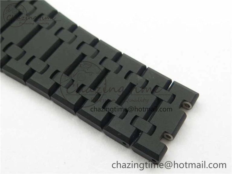 Modern Royal Oak 41mm 15500 DLC ZF 1:1 Best Edition Black Textured Dial on SS Bracelet A4302 V2(Free Box) 4819