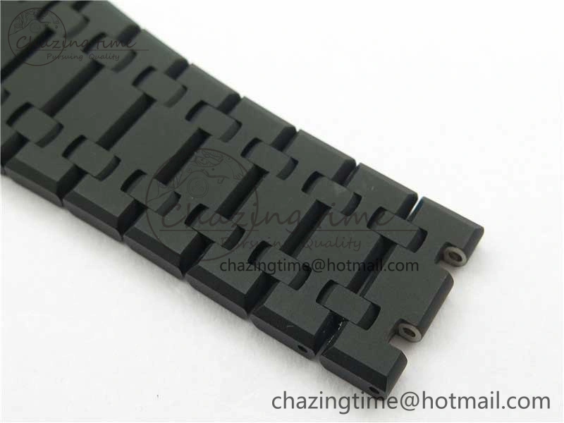 Modern Royal Oak 41mm 15500 DLC ZF 1:1 Best Edition Black Textured Dial on SS Bracelet A4302 V2(Free Box) 4819