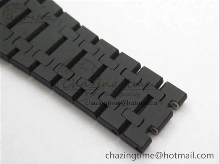 Modern Royal Oak 41mm 15500 DLC ZF 1:1 Best Edition Black Textured Dial on SS Bracelet A4302 V2(Free Box) 4819