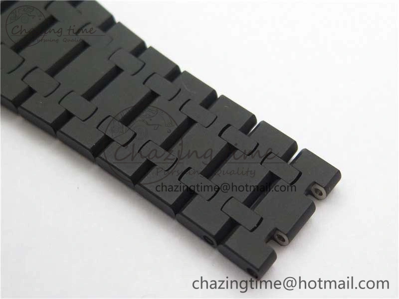 Modern Royal Oak 41mm 15500 DLC ZF 1:1 Best Edition Black Textured Dial on SS Bracelet A4302 V2(Free Box) 4819