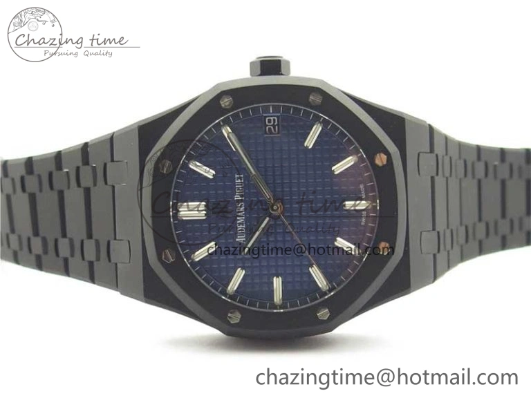 AllSeason Royal Oak 41mm 15500 DLC ZF 1:1 Best Edition Blue Textured Dial on SS Bracelet A4302 V2(Free Box) 4817