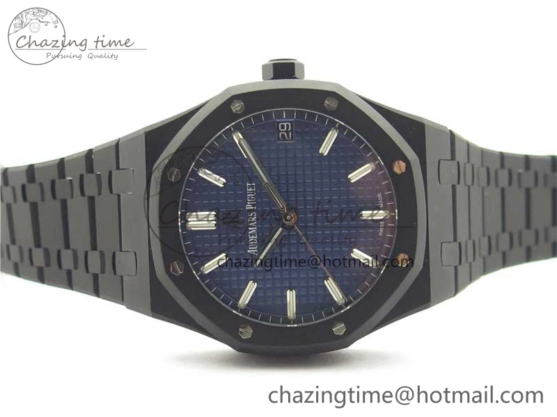AllSeason Royal Oak 41mm 15500 DLC ZF 1:1 Best Edition Blue Textured Dial on SS Bracelet A4302 V2(Free Box) 4817