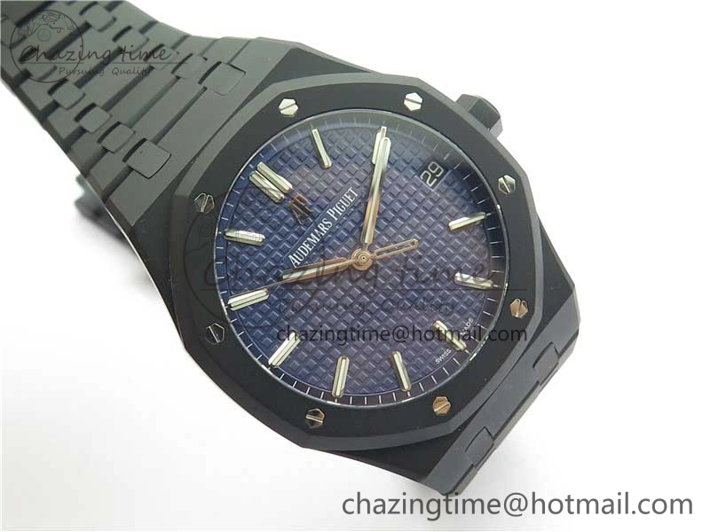 AllSeason Royal Oak 41mm 15500 DLC ZF 1:1 Best Edition Blue Textured Dial on SS Bracelet A4302 V2(Free Box) 4817