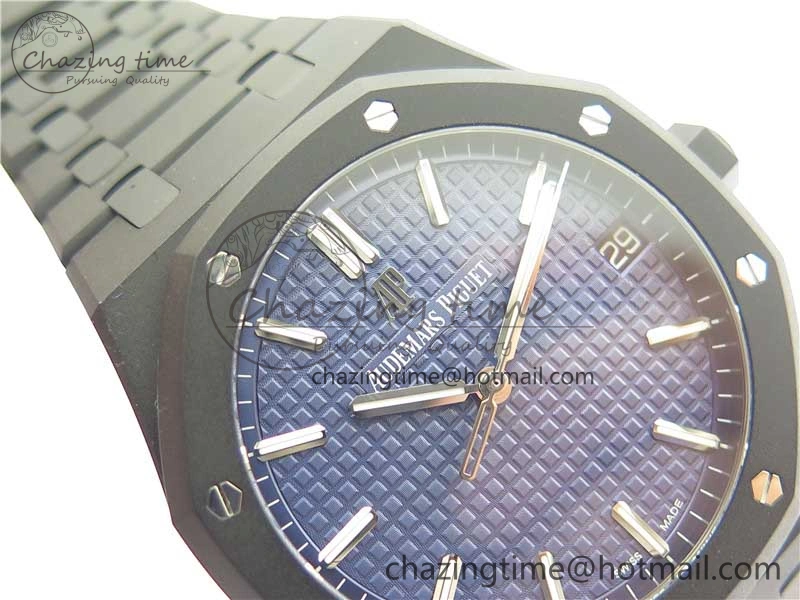 AllSeason Royal Oak 41mm 15500 DLC ZF 1:1 Best Edition Blue Textured Dial on SS Bracelet A4302 V2(Free Box) 4817