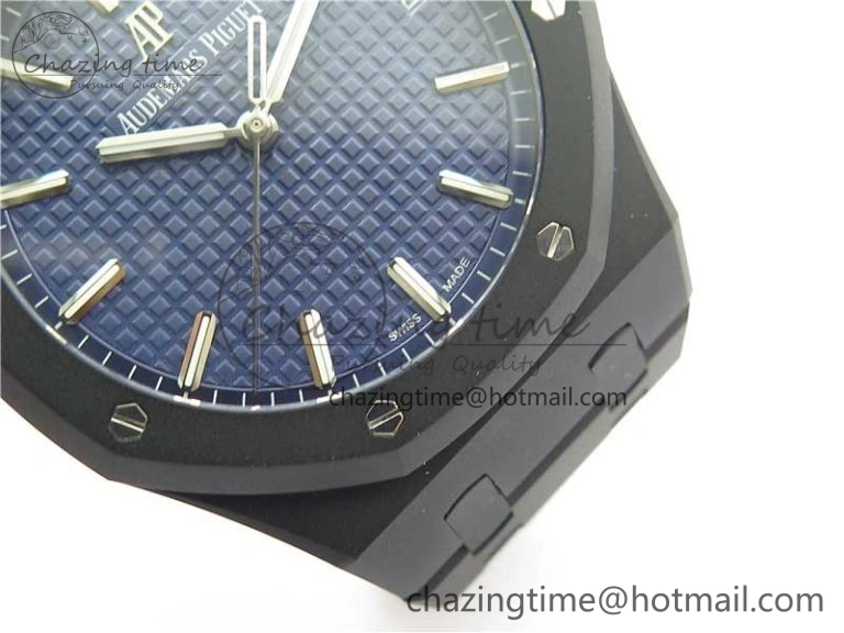 AllSeason Royal Oak 41mm 15500 DLC ZF 1:1 Best Edition Blue Textured Dial on SS Bracelet A4302 V2(Free Box) 4817