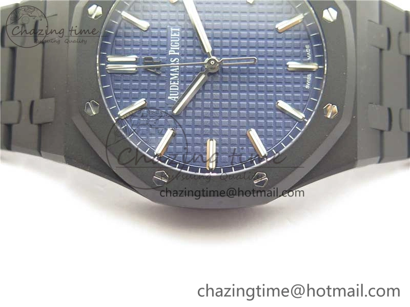 AllSeason Royal Oak 41mm 15500 DLC ZF 1:1 Best Edition Blue Textured Dial on SS Bracelet A4302 V2(Free Box) 4817
