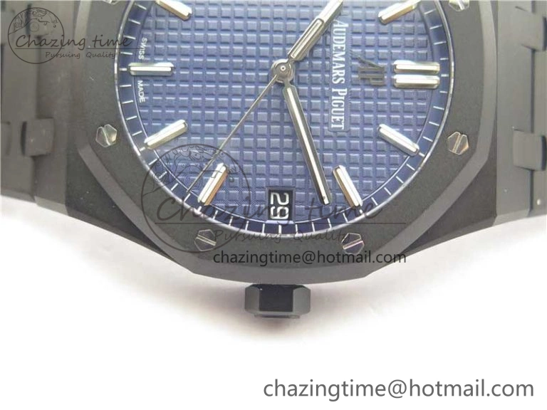 AllSeason Royal Oak 41mm 15500 DLC ZF 1:1 Best Edition Blue Textured Dial on SS Bracelet A4302 V2(Free Box) 4817