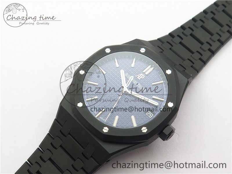 AllSeason Royal Oak 41mm 15500 DLC ZF 1:1 Best Edition Blue Textured Dial on SS Bracelet A4302 V2(Free Box) 4817