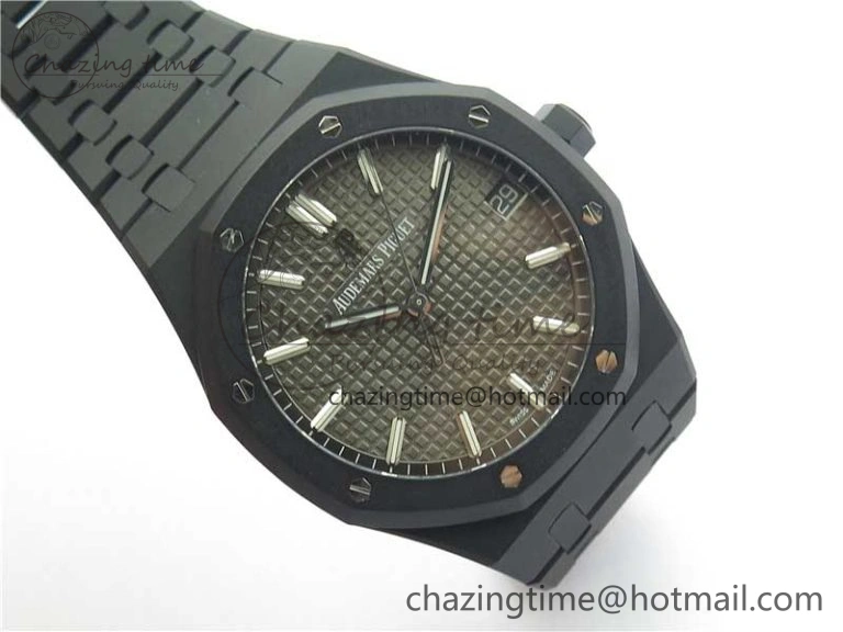 Stylish Royal Oak 41mm 15500 DLC ZF 1:1 Best Edition Gray Textured Dial on SS Bracelet A4302 V2(Free Box) 4818