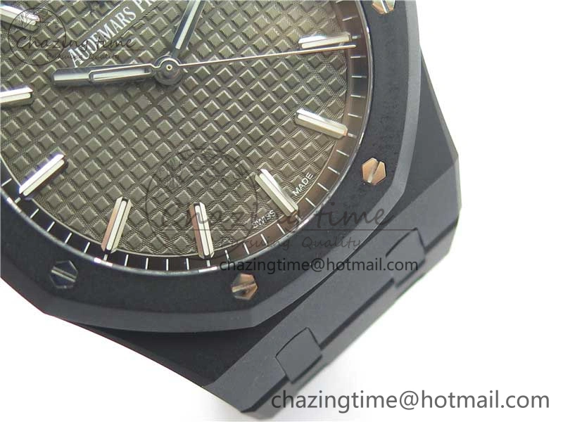 Stylish Royal Oak 41mm 15500 DLC ZF 1:1 Best Edition Gray Textured Dial on SS Bracelet A4302 V2(Free Box) 4818
