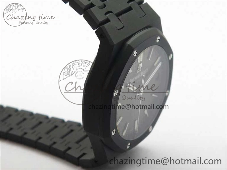 Stylish Royal Oak 41mm 15500 DLC ZF 1:1 Best Edition Gray Textured Dial on SS Bracelet A4302 V2(Free Box) 4818