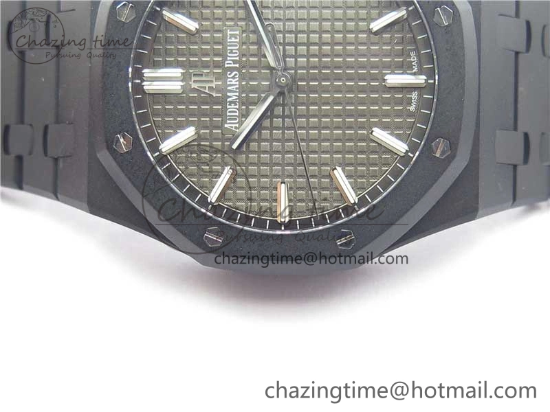 Stylish Royal Oak 41mm 15500 DLC ZF 1:1 Best Edition Gray Textured Dial on SS Bracelet A4302 V2(Free Box) 4818