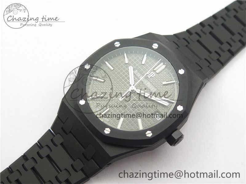 Stylish Royal Oak 41mm 15500 DLC ZF 1:1 Best Edition Gray Textured Dial on SS Bracelet A4302 V2(Free Box) 4818