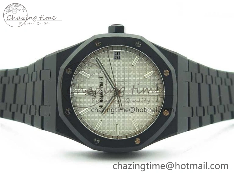 Royal Oak 41mm 15500 DLC ZF 1:1 Best Edition White Textured Dial on SS Bracelet A4302 V2(Free Box) FashionForward 4820