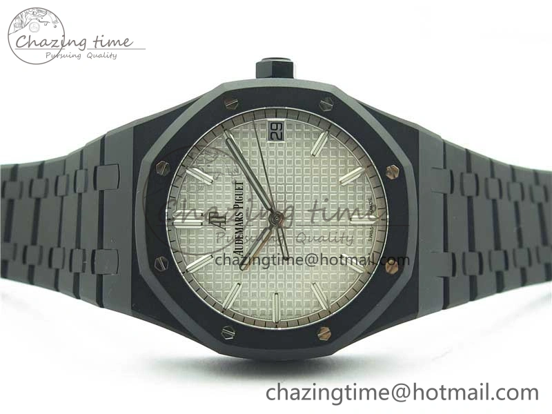 Royal Oak 41mm 15500 DLC ZF 1:1 Best Edition White Textured Dial on SS Bracelet A4302 V2(Free Box) FashionForward 4820