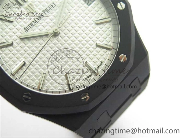 Royal Oak 41mm 15500 DLC ZF 1:1 Best Edition White Textured Dial on SS Bracelet A4302 V2(Free Box) FashionForward 4820