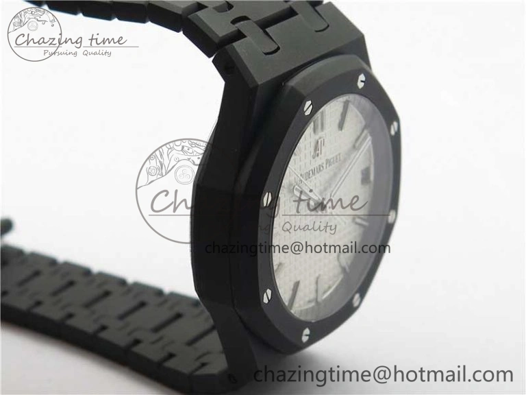 Royal Oak 41mm 15500 DLC ZF 1:1 Best Edition White Textured Dial on SS Bracelet A4302 V2(Free Box) FashionForward 4820