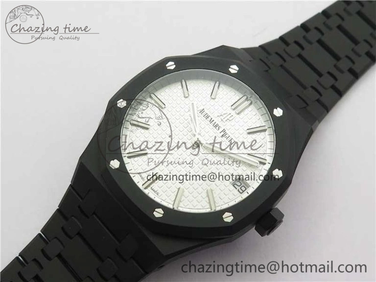 Royal Oak 41mm 15500 DLC ZF 1:1 Best Edition White Textured Dial on SS Bracelet A4302 V2(Free Box) FashionForward 4820