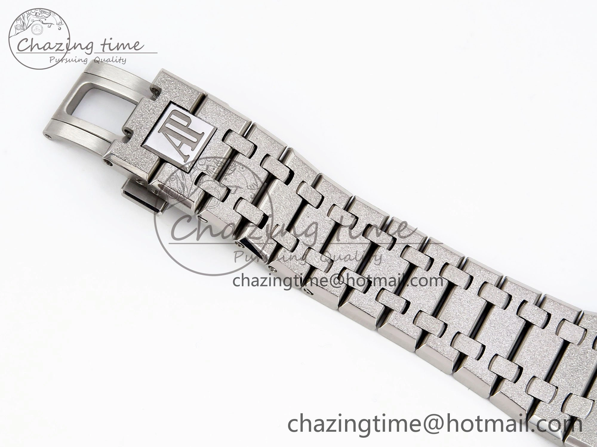 Royal Oak 41mm 15500 Frosted SS APSF 1:1 Best Edition Black Textured Dial on SS Bracelet SA4302 Super Clone Sporty 4435