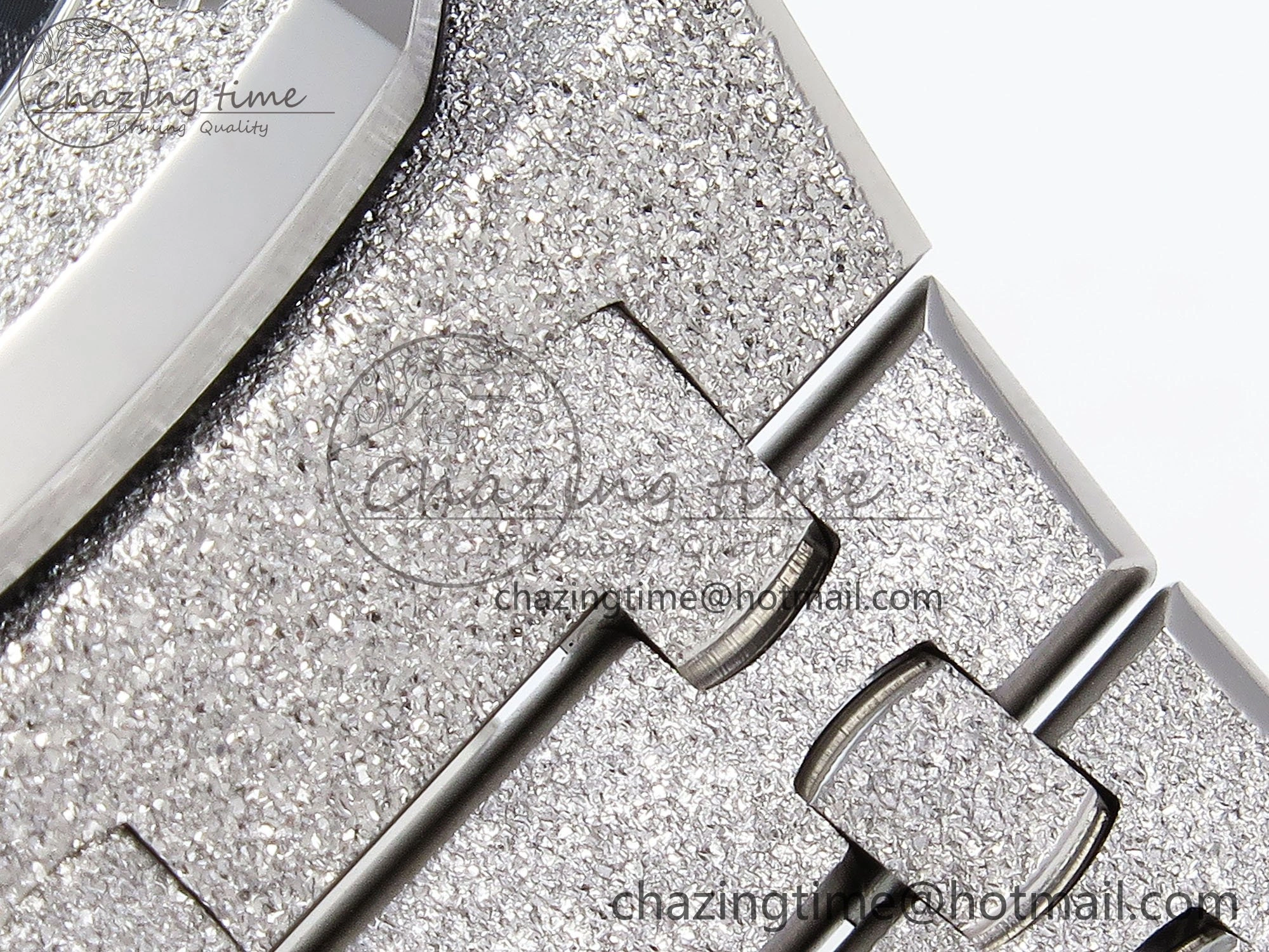 Royal Oak 41mm 15500 Frosted SS APSF 1:1 Best Edition Black Textured Dial on SS Bracelet SA4302 Super Clone Sporty 4435